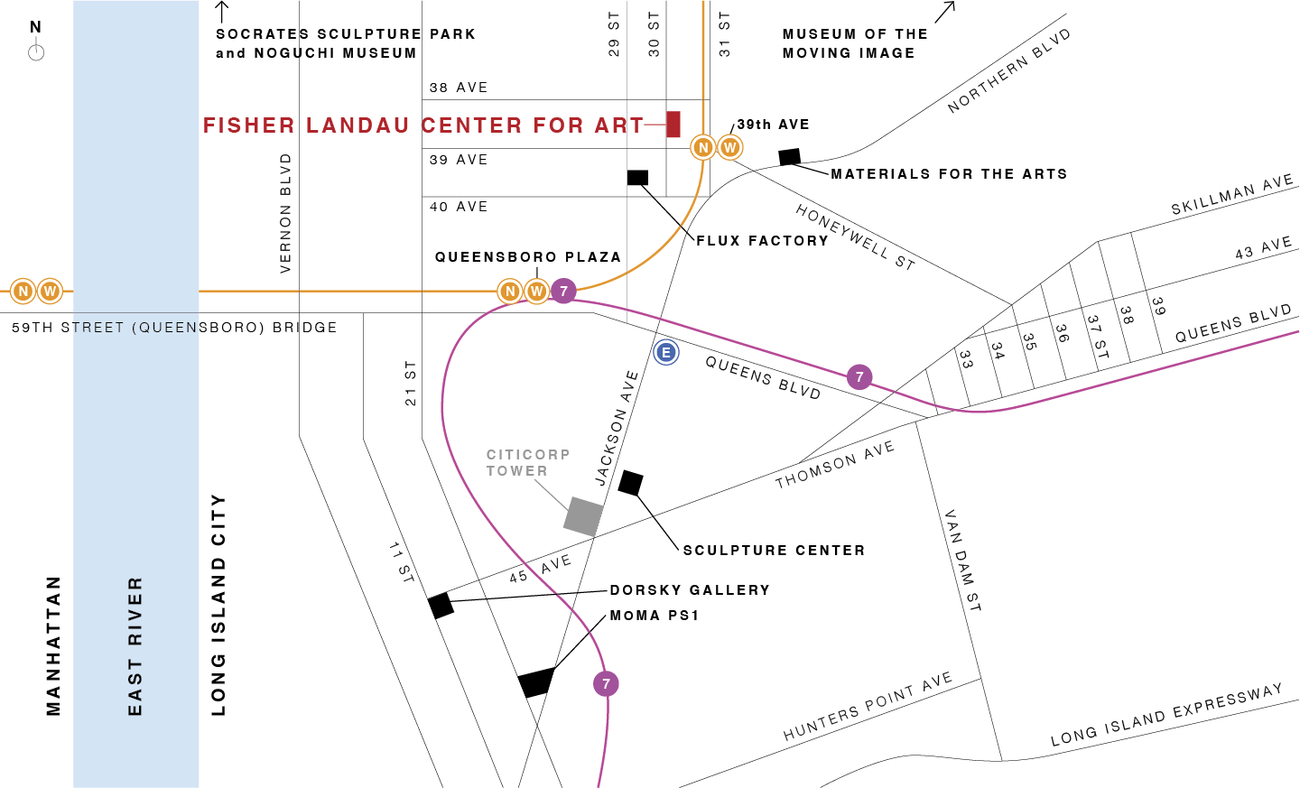 map of Long Island City cultural attractions